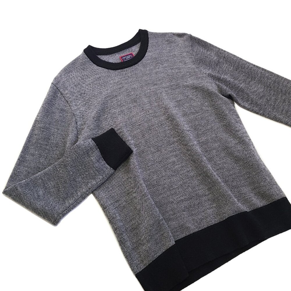 UNTUCKit Merino Wool Sweater Medium • Classic Black White Pullover